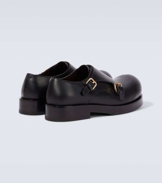 Helium leather monk strap shoes