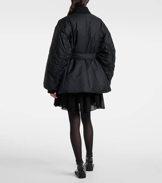 Belted cotton-blend jacket