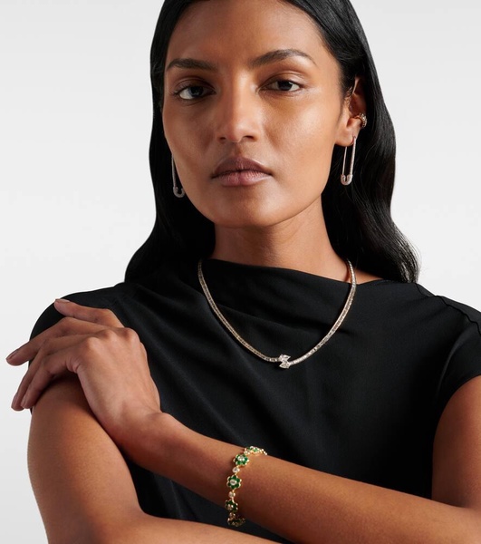 Saturn 18kt gold choker with diamonds