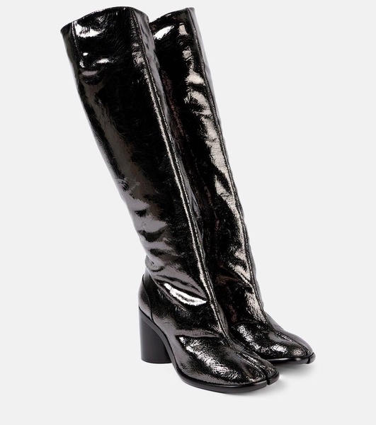Tabi patent leather knee-high boots