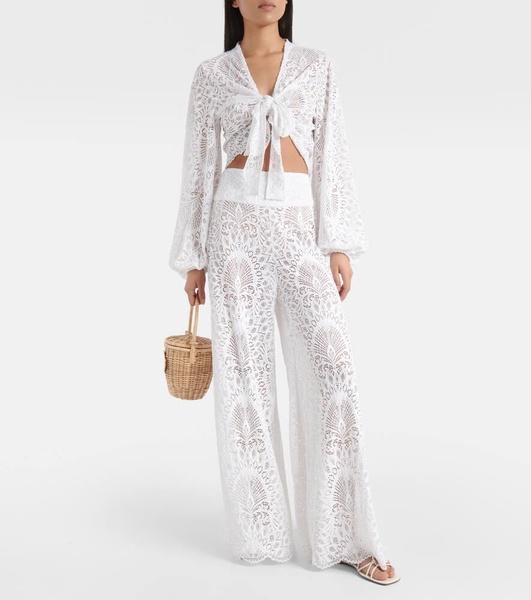 Charlize lace wide-leg pants