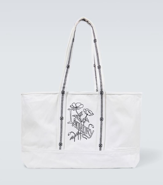 Laundry embroidered canvas tote bag