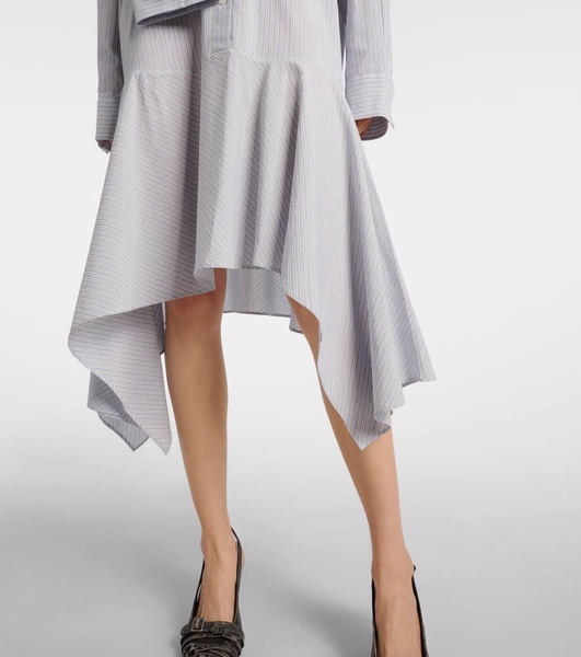 Layered striped shirt dress