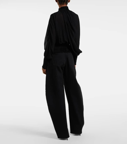 Draped georgette blouse