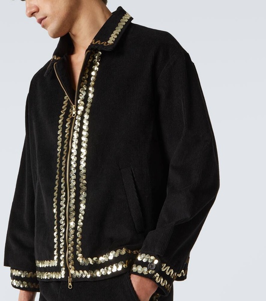 Sequined cotton corduroy jacket