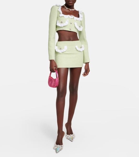 Cropped wool-blend jacket