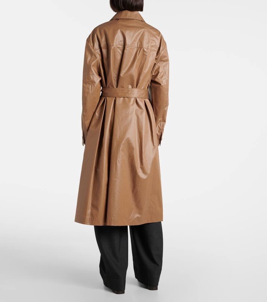 Belted cotton raincoat