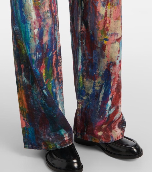 1981F printed low-rise wide-leg jeans