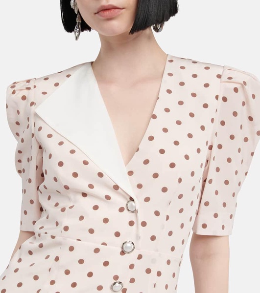 Polka dot silk maxi dress