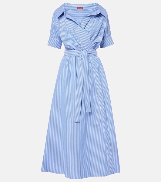 Lydia striped cotton midi dress