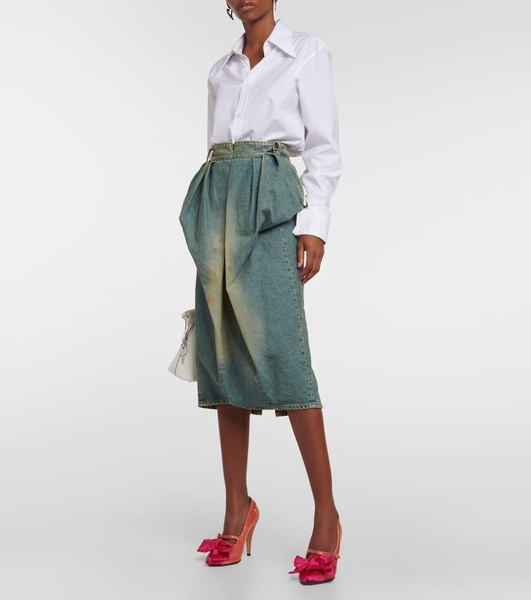 Tabi Monster satin bow 110 pumps