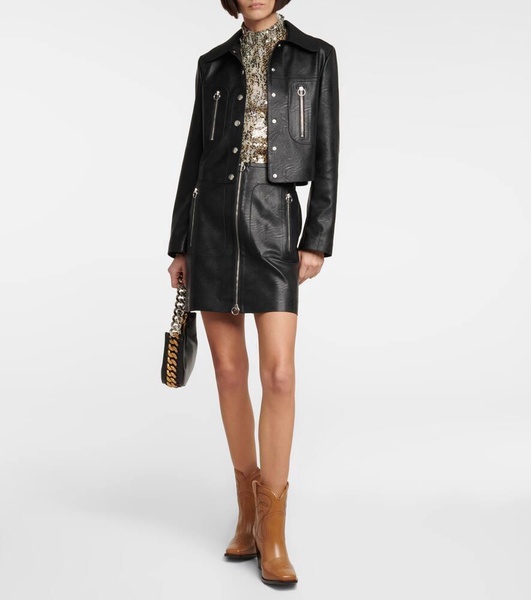 Faux leather cowboy boots