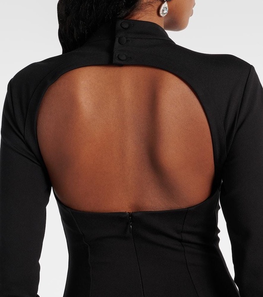 Embellished cutout ponte jersey minidress