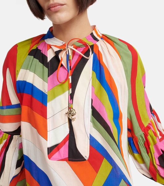 Iride-print cotton minidress