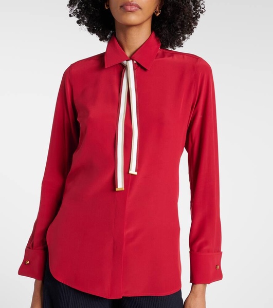 Apollo bow-detail silk crêpe blouse