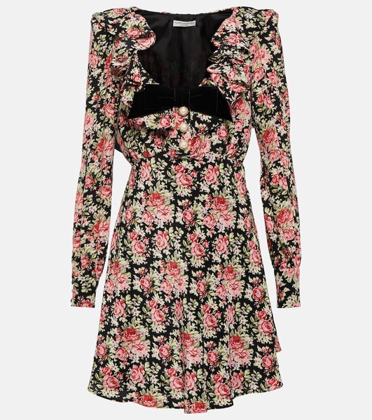 Floral silk minidress