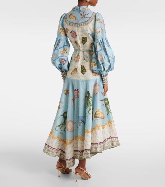 Bath House printed linen-blend shirt dress