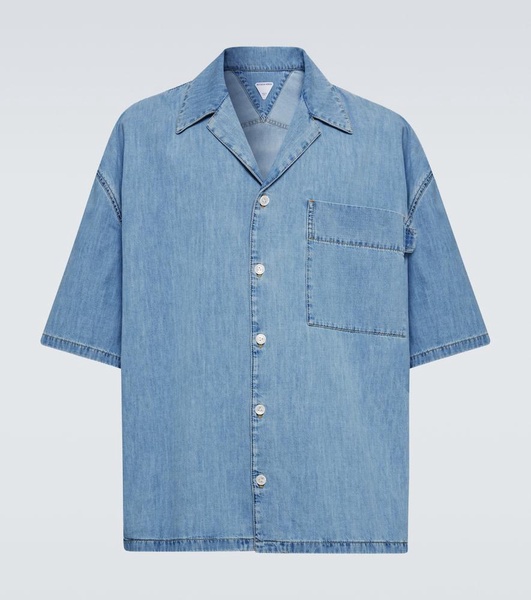 Denim bowling shirt