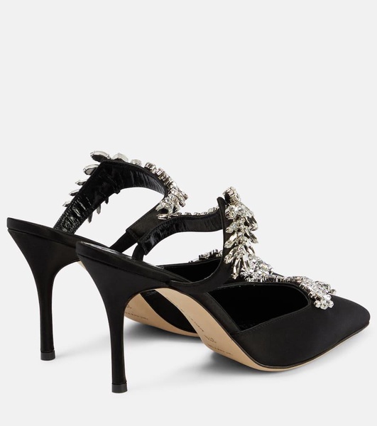 Lurum 90 embellished satin mules