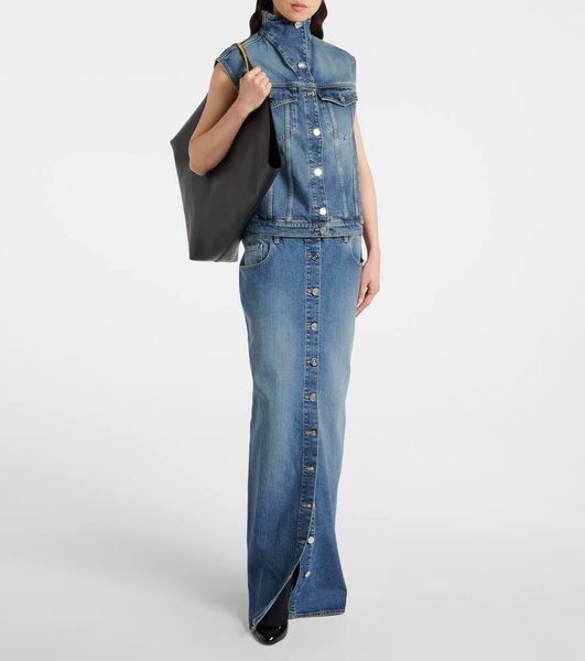 Denim maxi skirt