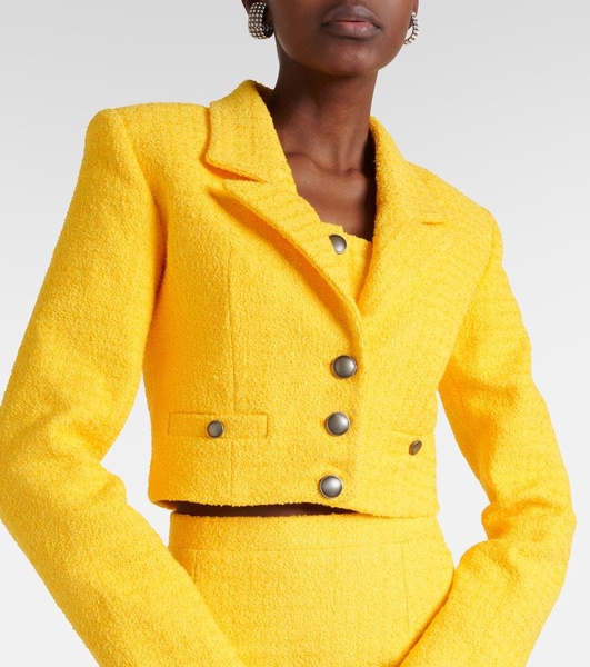 Cropped bouclé tweed blazer