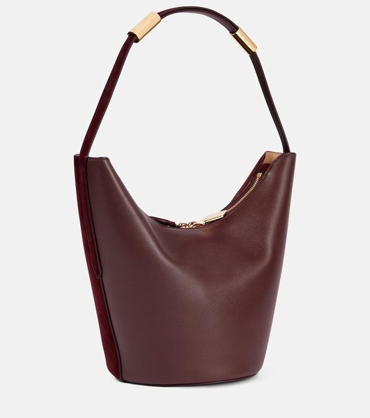 Shape Small suede and leather bucket bag