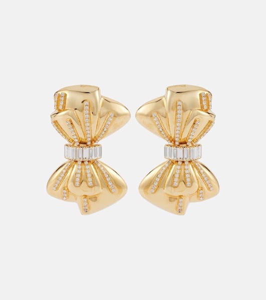 Crystal-embellished clip-on earrings