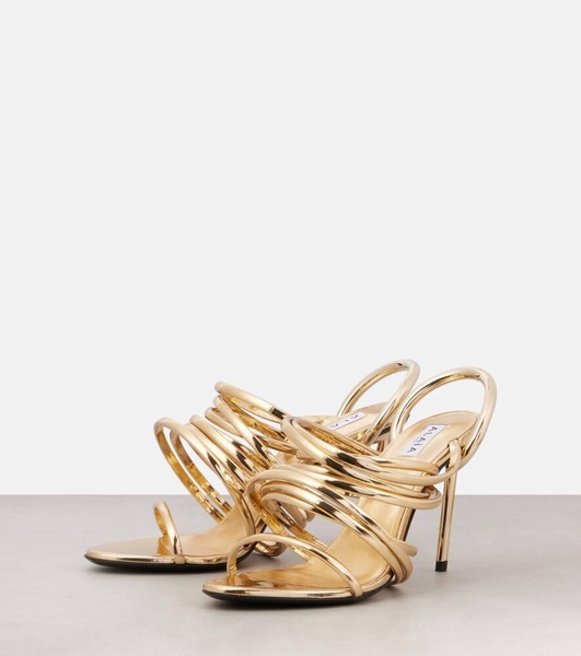 Spiral 90 metallic leather sandals