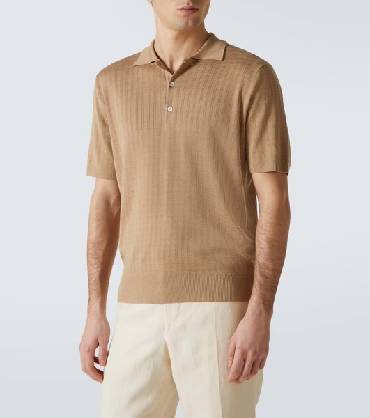 Silk and cotton polo shirt