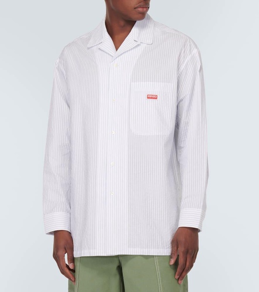 Pinstriped cotton poplin shirt