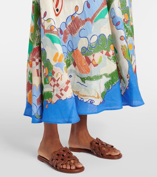x Nadia Hernandez printed linen maxi dress