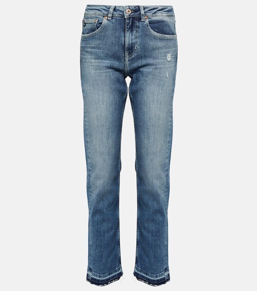 Girlfriend mid-rise straight jeans