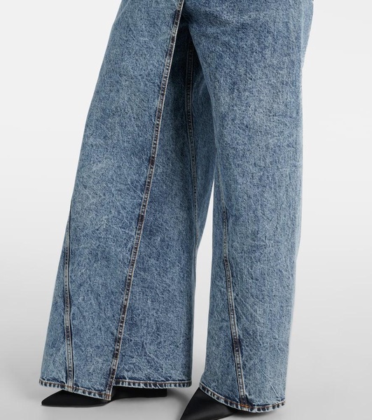 Wide-leg wrap jeans