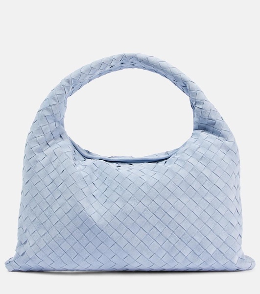 Hop Intrecciato Small suede tote bag
