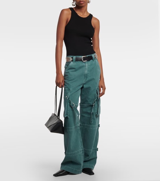 Vivian Strap mid-rise wide-leg jeans