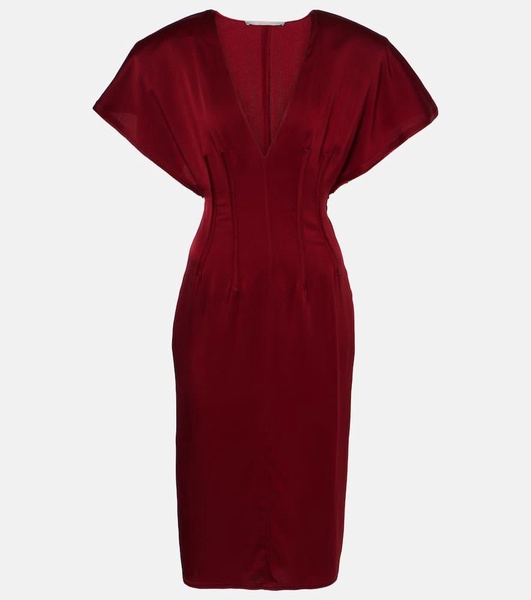Draped satin midi dress