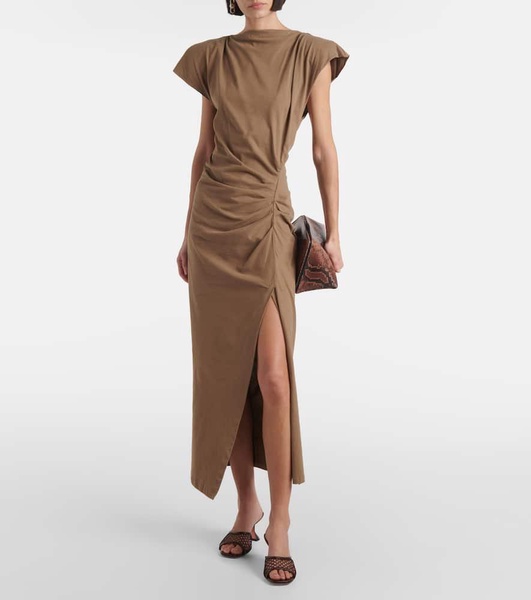 Lupita leather-trimmed raffia mules