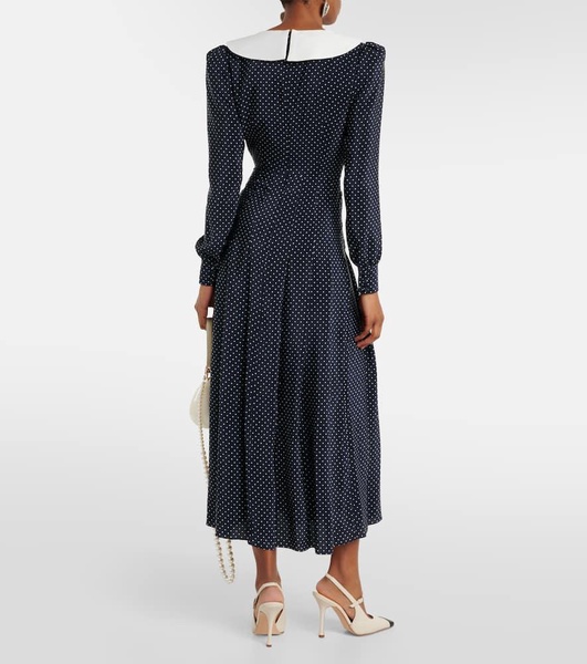 Bow-detail silk midi dress
