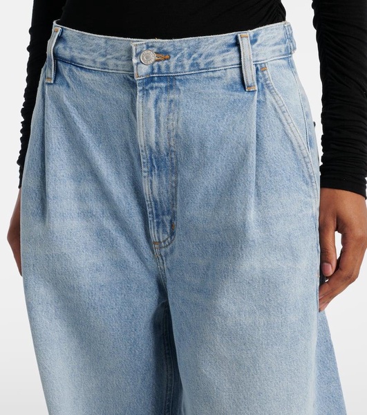 Darsha mid-rise barrel-leg jeans