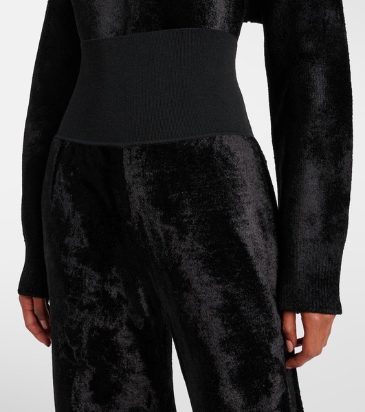 Velvet straight pants