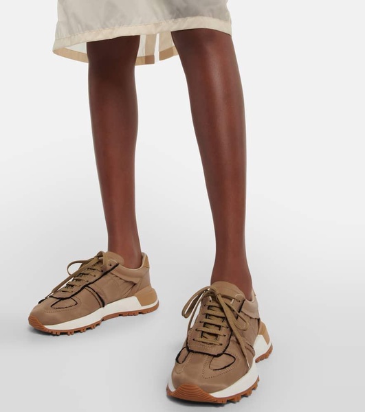 50-50 nylon and suede sneakers