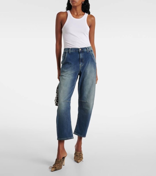 High-rise barrel-leg jeans