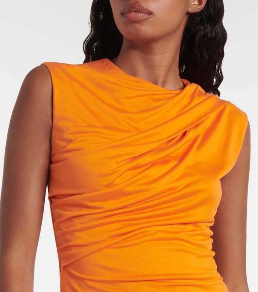 Draped silk jersey maxi dress