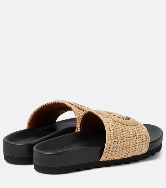 Elyse logo raffia slides
