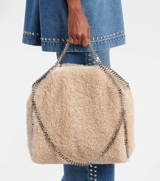 Falabella Large faux shearling tote bag