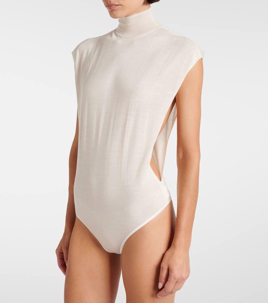 Turtleneck wool bodysuit