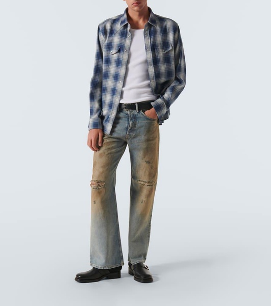 2021M distressed wide-leg jeans