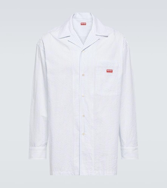 Pinstriped cotton poplin shirt