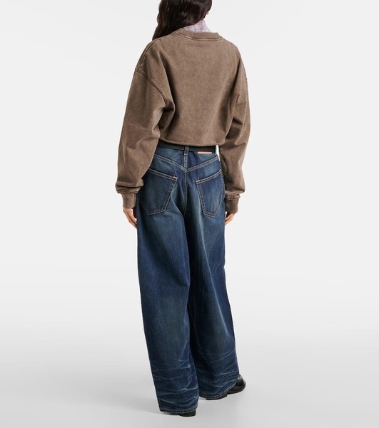 Logo cropped cotton jersey sweatshirt