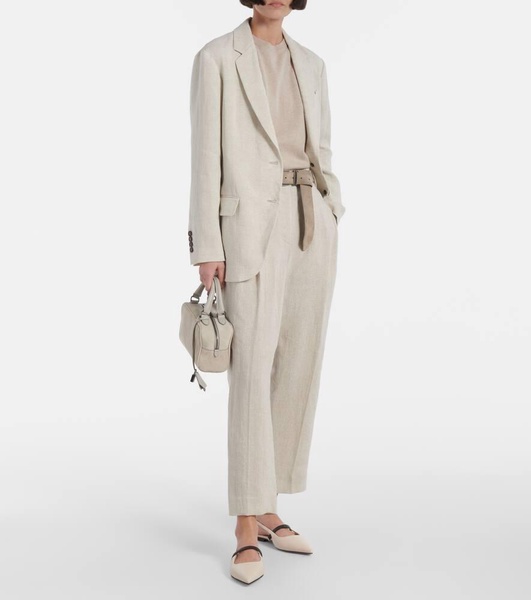 Linen-blend blazer